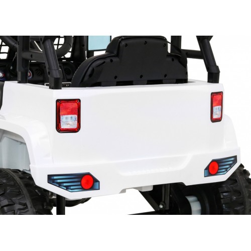 Autko Jeep Dark Night na akumulator dla dzieci Biały + Wolny Start + EVA + Audio LED