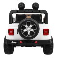 Jeep Wrangler Rubicon na akumulator dla dzieci Biały + Pilot + Radio MP3 LED + Koła EVA