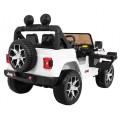 Jeep Wrangler Rubicon na akumulator dla dzieci Biały + Pilot + Radio MP3 LED + Koła EVA