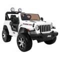 Jeep Wrangler Rubicon na akumulator dla dzieci Biały + Pilot + Radio MP3 LED + Koła EVA