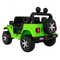 Jeep Wrangler Rubicon na akumulator dla dzieci Zielony + Pilot + Radio MP3 LED + Koła EVA