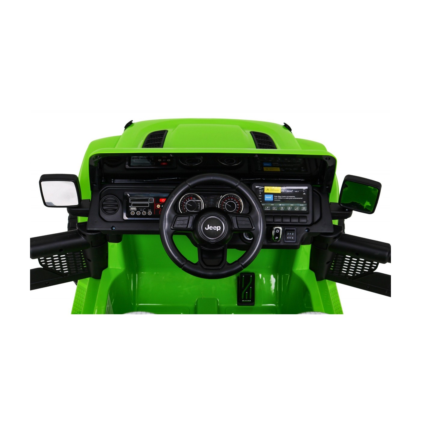 Jeep Wrangler Rubicon na akumulator dla dzieci Zielony + Pilot + Radio MP3 LED + Koła EVA