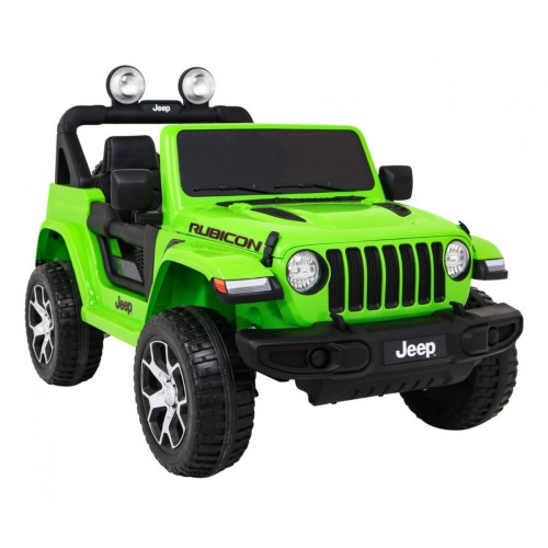 Jeep Wrangler Rubicon na akumulator dla dzieci Zielony + Pilot + Radio MP3 LED + Koła EVA