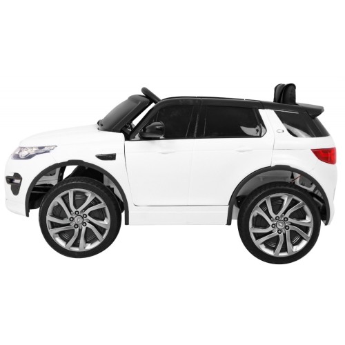 Land Rover Discovery dla dzieci Biały + Pilot + 5-pkt pasy + Regulacja siedzenia + EVA + MP3 LED