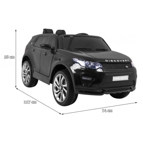 Land Rover Discovery dla dzieci Czarny + Pilot + 5-pkt pasy + Regulacja siedzenia + EVA + MP3 LED