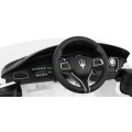 Maserati Ghibli na akumulator dla dzieci Biały + Pilot + Wolny Start + EVA + MP3 USB + LED