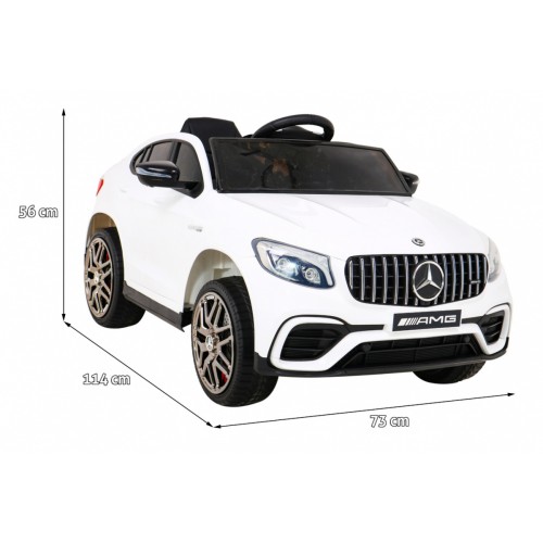 Mercedes Benz GLC63S dla dzieci, Biały SUV + Pilot + Napęd 4x4