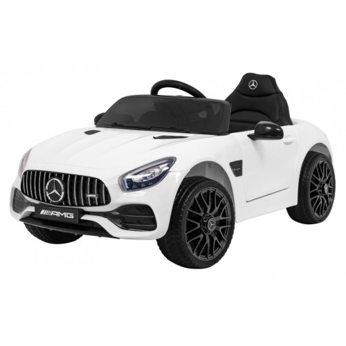Mercedes Benz GT na akumulator dla dzieci Biały + Pilot + Wolny Start + MP3 LED
