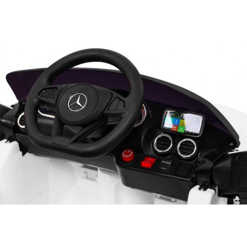Mercedes Benz GT na akumulator dla dzieci Biały + Pilot + Wolny Start + MP3 LED