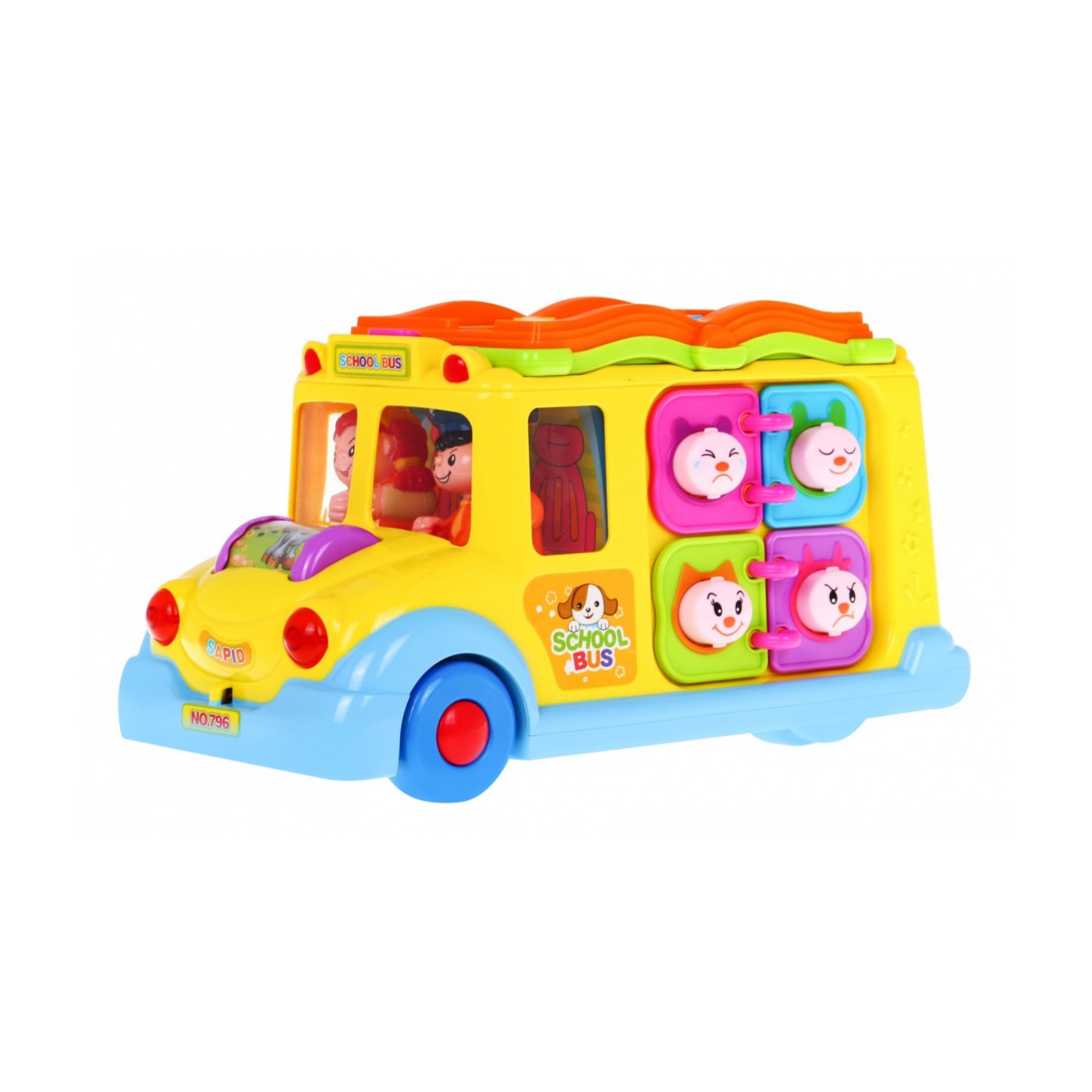 Multifunkcyjny Autobus dla dzieci 12m+ Dźwięki Światła + Ruchome elementy + Mini zabawy interaktywne