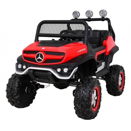 Mercedes Benz Unimog dla dzieci Terenowy Czerwony + Napęd 4x4 + Pilot