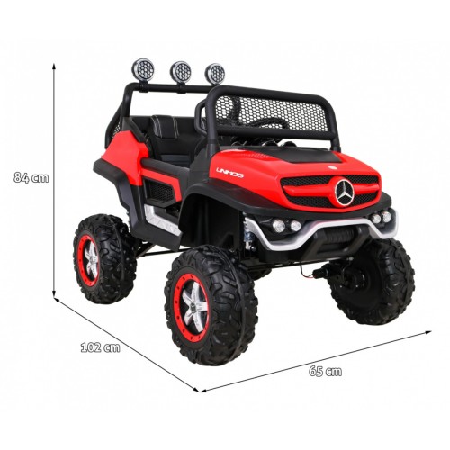 Mercedes Benz Unimog dla dzieci Terenowy Czerwony + Napęd 4x4 + Pilot