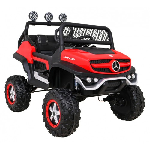 Mercedes Benz Unimog dla dzieci Terenowy Czerwony + Napęd 4x4 + Pilot