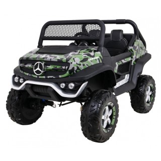 Mercedes Benz Unimog dla dzieci Lakier Moro + Napęd 4x4 + Pilot + Bagażnik + Wolny Start + Radio MP3 + LED