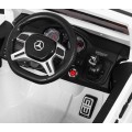 Auto Mercedes G63 6x6 dla dzieci Biały + 2 Pedały gazu + Regulacja siedzenia + Audio LED + Bagażnik + Kufer dla rodzica