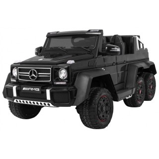 Auto Mercedes G63 6x6 dla dzieci Czarny + 2 Pedały gazu + Regulacja siedzenia + Audio LED + Bagażnik + Kufer dla rodzica
