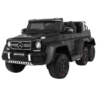 Auto Mercedes G63 6x6 MP4 dla dzieci Czarny + 2 Pedały gazu + Regulacja siedzenia + MP4 + LED + Bagażnik + Kufer dla rodzica