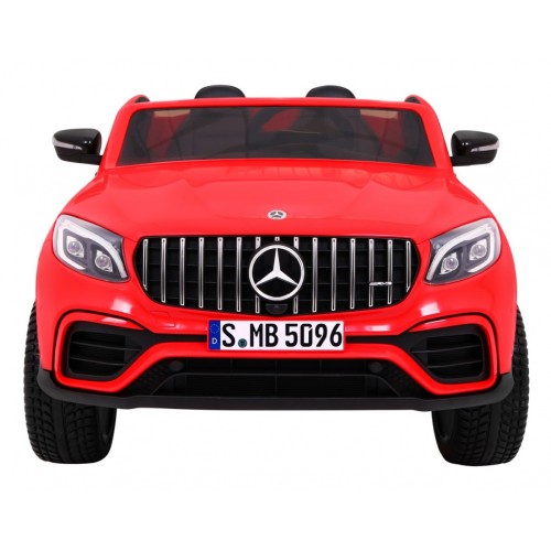 Auto Mercedes GLC 63S dla dzieci Czerwony + Napęd 4x4 + MP4 + LED + Ekoskóra + Wolny Start + EVA