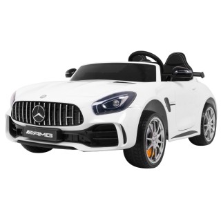 Mercedes-Benz GT R dla dzieci Lakier Biały + Napęd 4x4 + Nawiew powietrza + Pilot + EVA + MP3 LED
