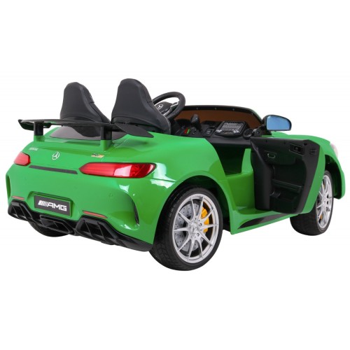 Mercedes-Benz GT R dla dzieci Lakier Zielony + Napęd 4x4 + Nawiew powietrza + Pilot + EVA + MP3 LED