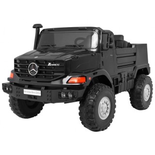 Auto na akumulator Mercedes-Benz Zetros dla dzieci Czarny + 2-osobowy + Bagażnik + Pilot