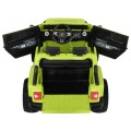 Auto na akumulator Mighty Jeep dla dzieci Zielony + 2-osobowy + Napęd 4x4 + 2 bagażniki