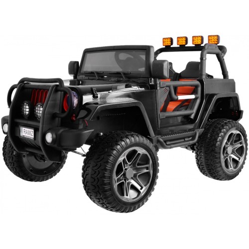 Auto terenowe typu jeep Monster 4x4 dla dzieci Czarny + Pilot + Regulacja siedzenia + Wolny Start + MP3 LED + Bagażnik + Plecak