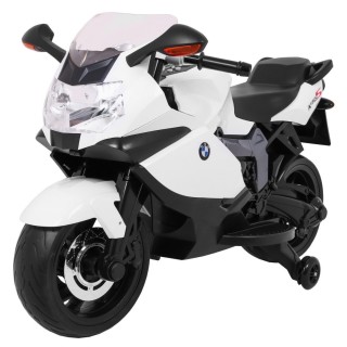 Motor na akumulator BMW K1300S dla dzieci Biały + Kółka pomocnicze + Dźwięki Światła + Wolny Start