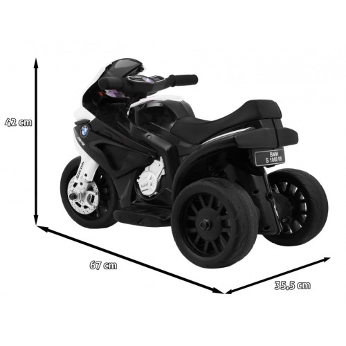 Motor BMW S1000 RR Mini na akumulator dla dzieci Czarny + 3 koła + Dźwięki + LED