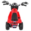 Motorek MiniBike na akumulator dla dzieci Czerwony + Dźwięki + Światła LED + Ekoskóra