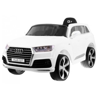 Audi Q7 Lift na akumulator dla dzieci Biały + Pilot + Wolny Start + EVA + Ekoskóra + MP3 LED