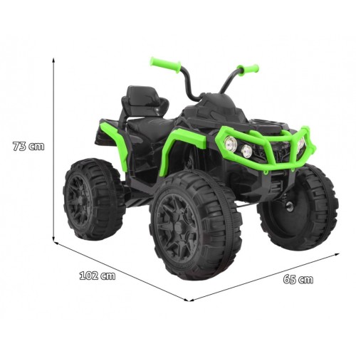 Quad ATV na akumulator dla dzieci Czarno-zielony + Koła EVA + Radio MP3 + LED + Wolny Start