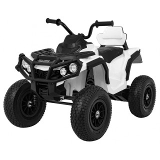 Quad ATV Air na akumulator dla dzieci Biały + Koła pompowane + Radio MP3 + Wolny Start
