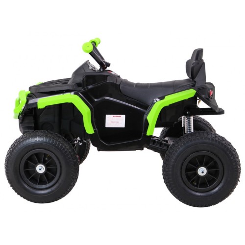 Quad ATV Air na akumulator dla dzieci Czarno-zielony + Koła pompowane + Radio MP3 + Wolny Start