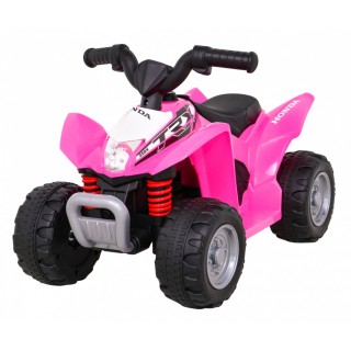 Quad Honda 250X TRX na akumulator Różowy + Klakson + LED + Ekoskóra