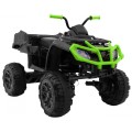 Quad XL ATV na akumulator dla dzieci Czarno-Zielony + Napęd 4x4 + Bagażnik + Wolny Start + EVA + Audio LED