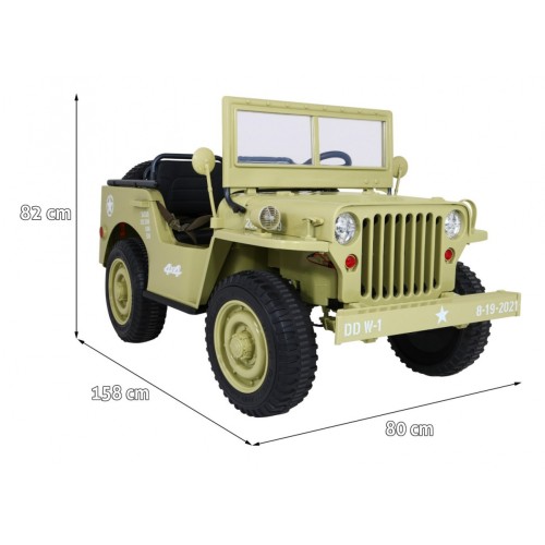 Autko Wojskowe Retro dla 3 dzieci Matcha 4x4
