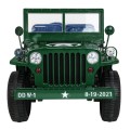 Autko Wojskowe Retro dla 3 dzieci Zielony Jeep Willys