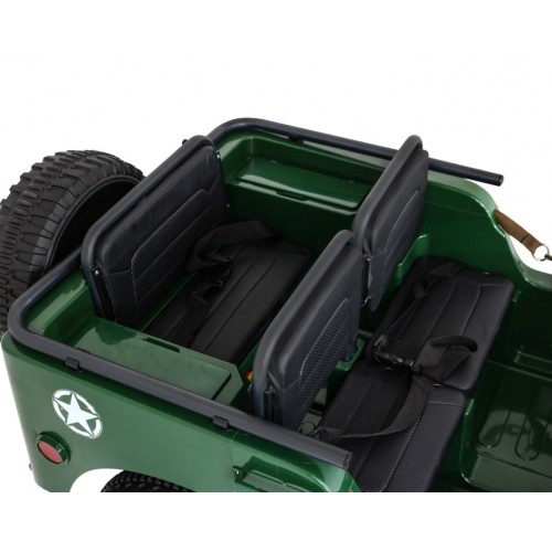 Autko Wojskowe Retro dla 3 dzieci Zielony Jeep Willys