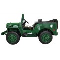 Autko Wojskowe Retro dla 3 dzieci Zielony Jeep Willys