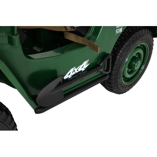 Autko Wojskowe Retro dla 3 dzieci Zielony Jeep Willys