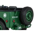 Autko Wojskowe Retro dla 3 dzieci Zielony Jeep Willys