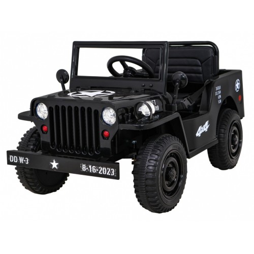 Autko Wojskowe Retro dla dzieci Czarny + Napęd 4x4