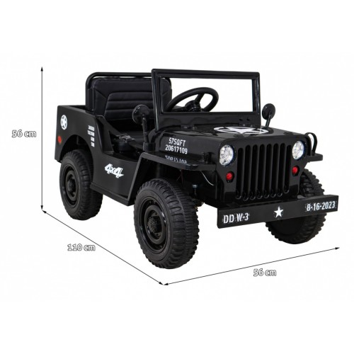 Autko Wojskowe Retro dla dzieci Czarny + Napęd 4x4