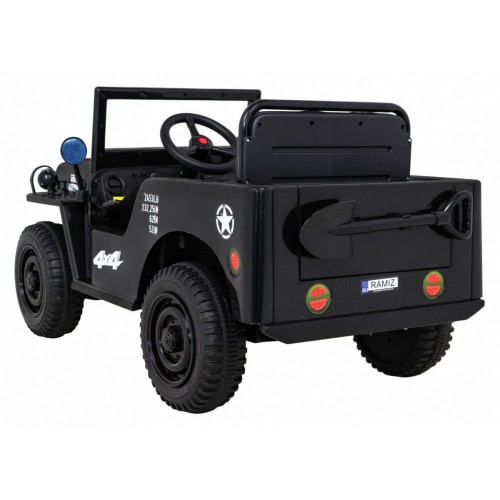 Autko Wojskowe Retro dla dzieci Czarny + Napęd 4x4