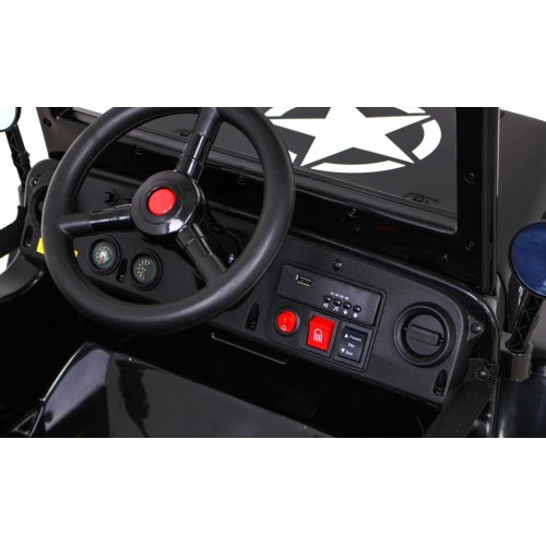 Autko Wojskowe Retro dla dzieci Czarny + Napęd 4x4