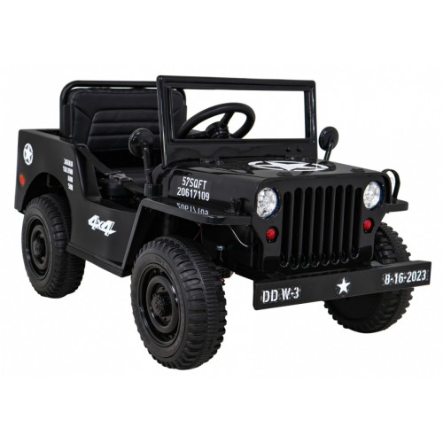 Autko Wojskowe Retro dla dzieci Czarny + Napęd 4x4