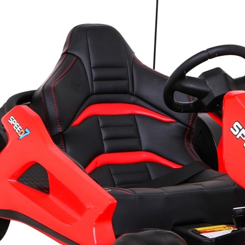 Gokart Speed 7 Drift King na akumulator dla dzieci Czerwony + Funkcja driftu + Sportowe siedzenie + 2 Prędkości + EVA