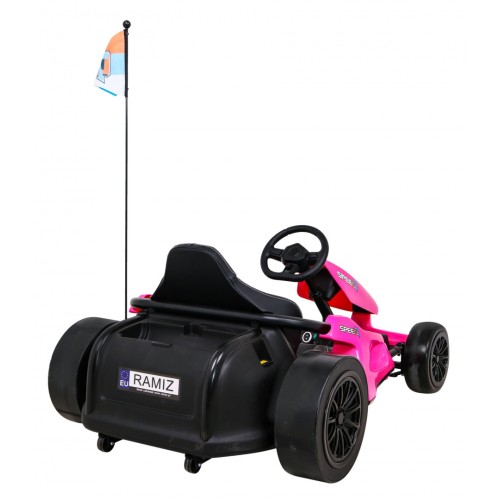 Gokart Speed 7 Drift King na akumulator dla dzieci Różowy + Funkcja driftu + Sportowe siedzenie + 2 Prędkości + EVA