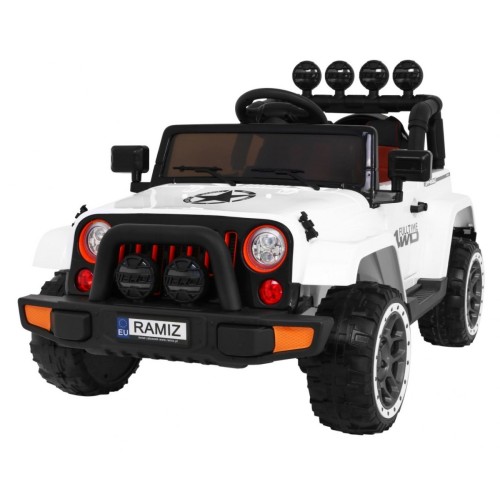 Auto Terenowe Full Time 4WD dla dzieci Biały + Napęd 4x4 + Pilot + Audio LED + Schowek